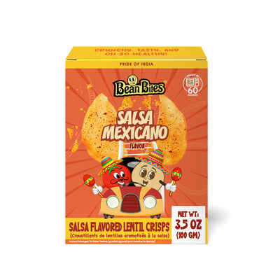 Bean Bites | Salsa Mexicano Lentil Crisp 3.53 oz (100 g) | Round Crunchy Crisps - Pride Of India