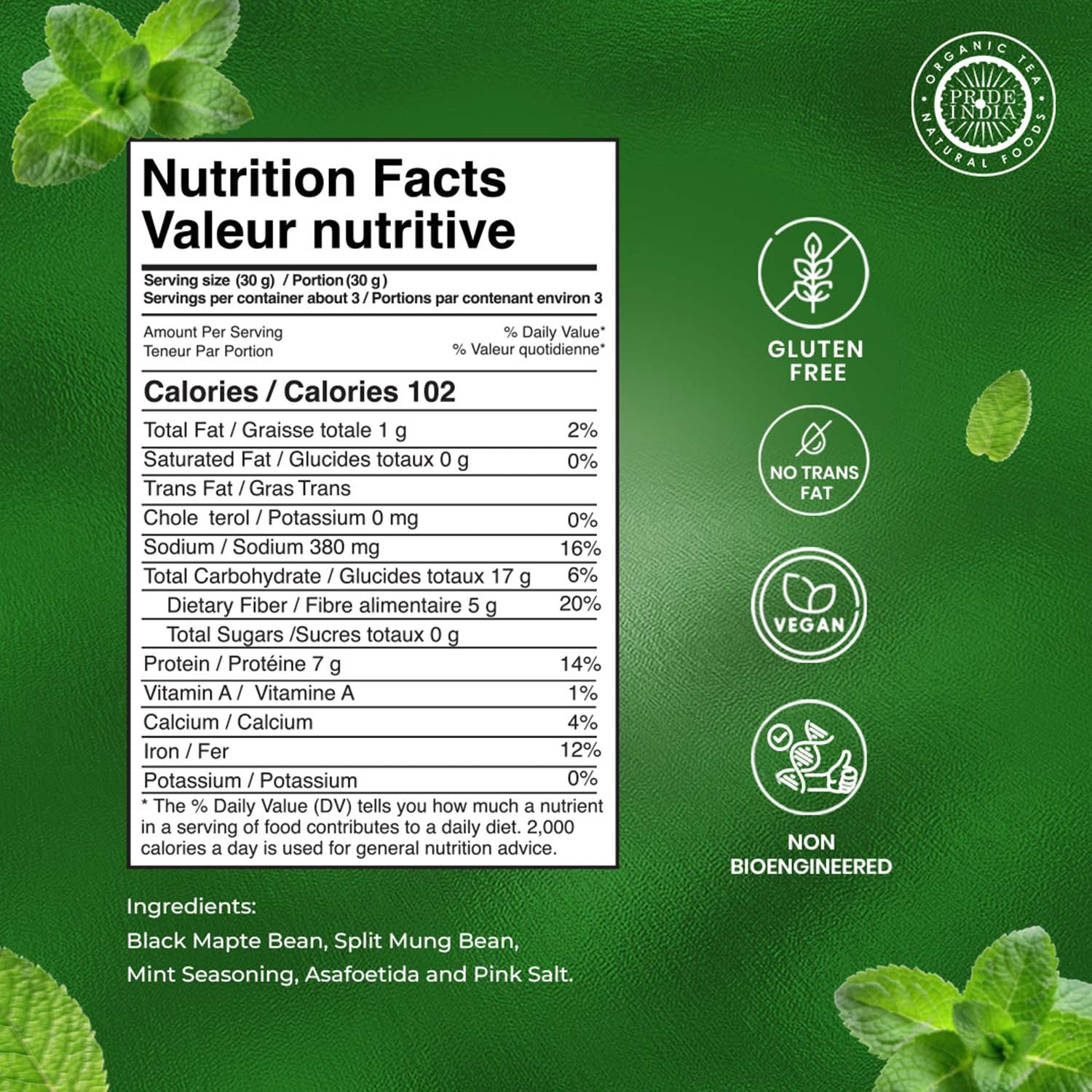 Bean Bites Minty Crunch Lentil Crisp - Pride Of India