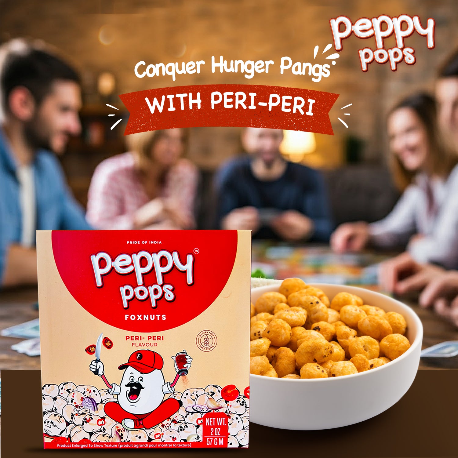 PEPPY POPS PERI PERI ROASTED FOXNUTS - Pride Of India