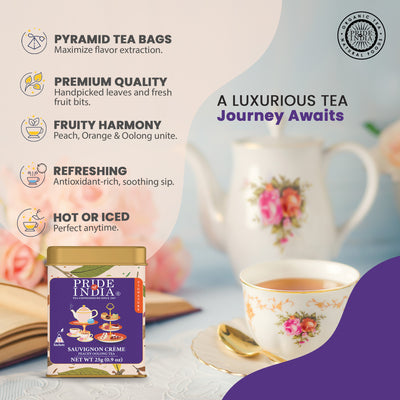 Sauvignon Creme - Peachy Oolong Tea Bags - Pride Of India