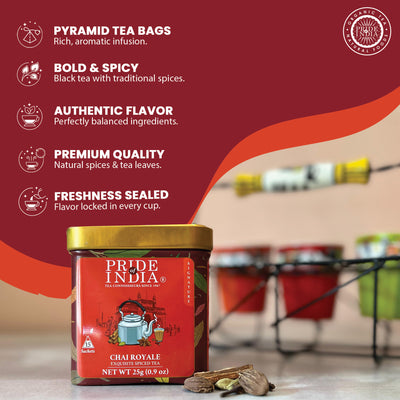 Chai Royale - Exquisite Spiced Tea Bags - Pride Of India