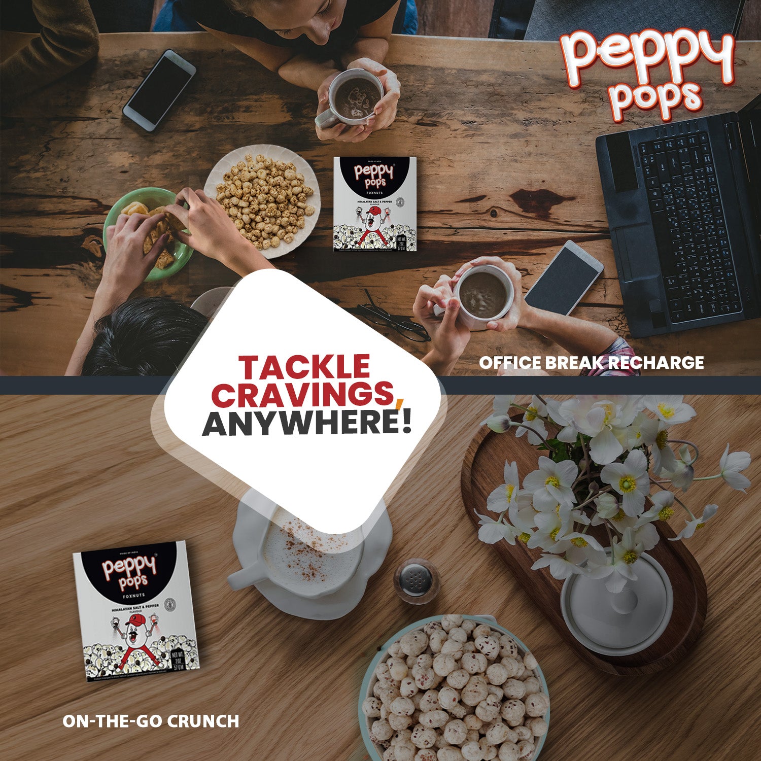PEPPY POPS HIMALAYAN SALT & PEPPER ROASTED FOXNUTS - Pride Of India