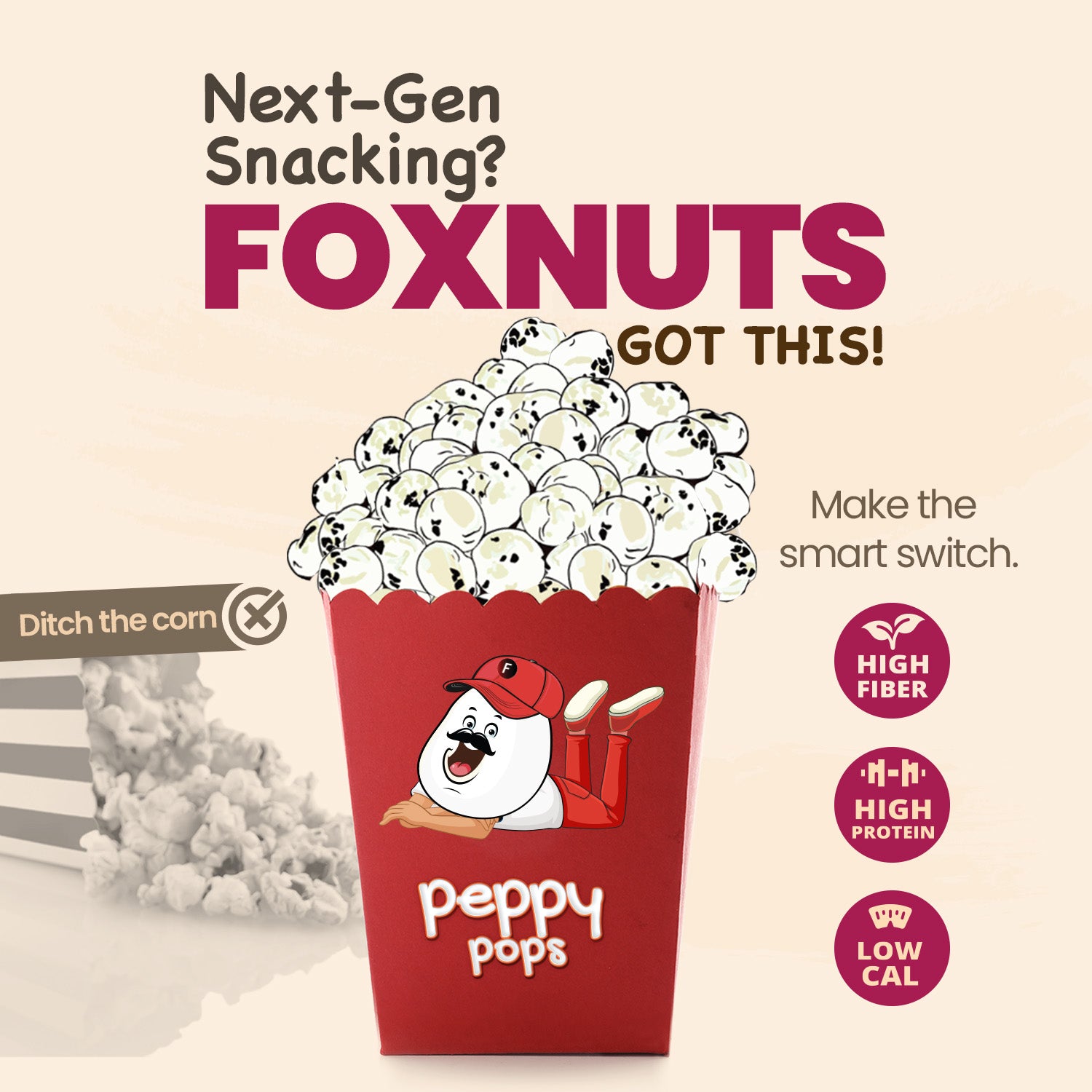 PEPPY POPS CREAMY ONION ROASTED FOXNUTS - Pride Of India