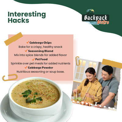 Backpack Bistro Dehydrated Finely Chopped Cabbage 8.8 oz (250 g) - Pride Of India