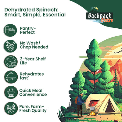 Backpack Bistro Dehydrated Finely Chopped Spinach - Pride Of India
