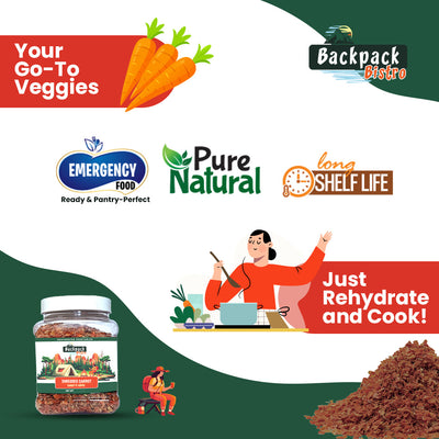 Backpack Bistro Dehydrated Shredded Carrots 14.8 oz (420 g) - Pride Of India
